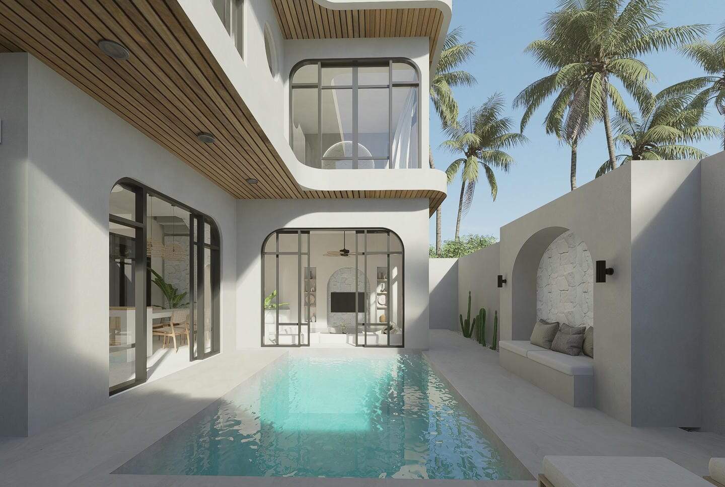 MODERN TROPICAL MINIMALIST 2 BEDROOM VILLA FOR SALE LEASEHOLD IN PERERENAN BE-2133 